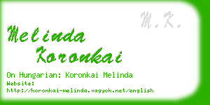 melinda koronkai business card